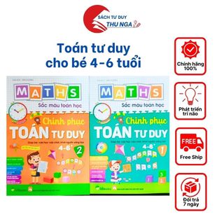 Sách combo maths sắc màu toán học chinh phục toán tư duy 4-6 tuổi tập 1+2
