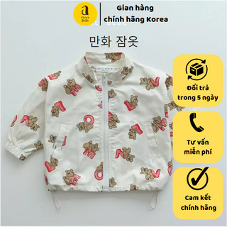 Áo khoác gió gấu love dailybebe couple mẹ & bé trai bé gái 15-18kg