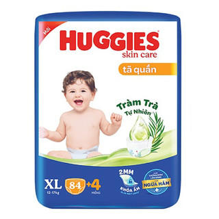 Tã/bỉm quần huggies skincare mega jumbo size xl84+4 miếng