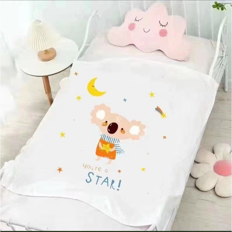 Quà tặng từ thương hiệu Chilux Chăn mùa hè cho bé, mềm mịn, màu trung tính