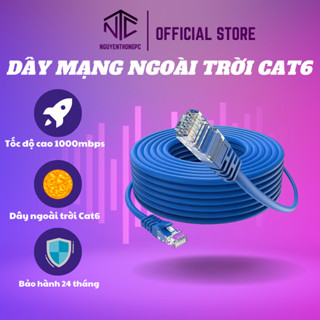 Dây Mạng Ngoài Trời Cat6 Bấm Sẵn 10m–50m – Tốc Độ 1000Mbps, 8 Sợi