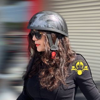 Mũ bảo hiểm 1/2 đầu sơn nhúng carbon - nón đua ngựa nhẹ nhàng, cá tính thời trang đường phố