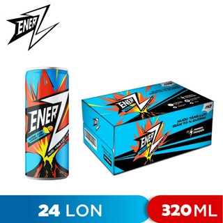 Thùng 24 lon nước tăng lực hương xoài chanh dây energy drink mango passion fruit flavour enerz 320ml