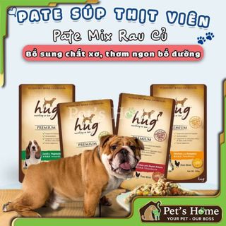 Pate Hug thức ăn mềm ướt bổ sung chất dinh dưỡng cho chó con, chó lớn Thái Lan gói 130g