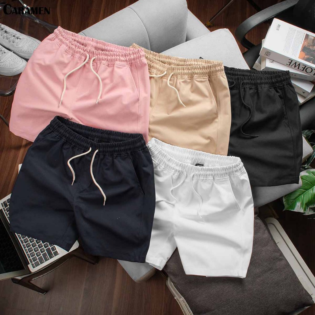 Quần Short Đùi Kaki CARAMEN Form Trên Gối Co Giãn Lưng Thun Thoải Mái