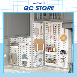 Pegboard giá kệ decor trang trí để đựng đồ nhà bếp đa năng giá treo tường dụng cụ phòng bếp kệ gia vị dán tường QC Store