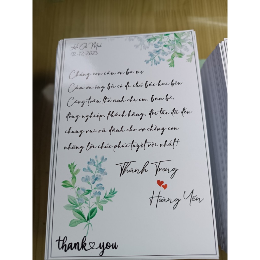 Thẻ Cảm Ơn đám cưới mẫu mới