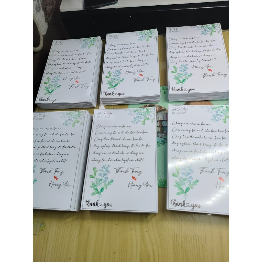 Thẻ Cảm Ơn đám cưới mẫu mới