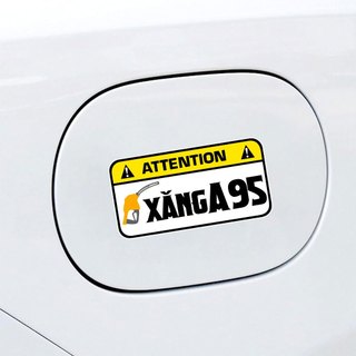 Decal dán nắp xăng hình biển báo, tem dán trrang trí nắp xăng xe oto, tem dán nắp xăng