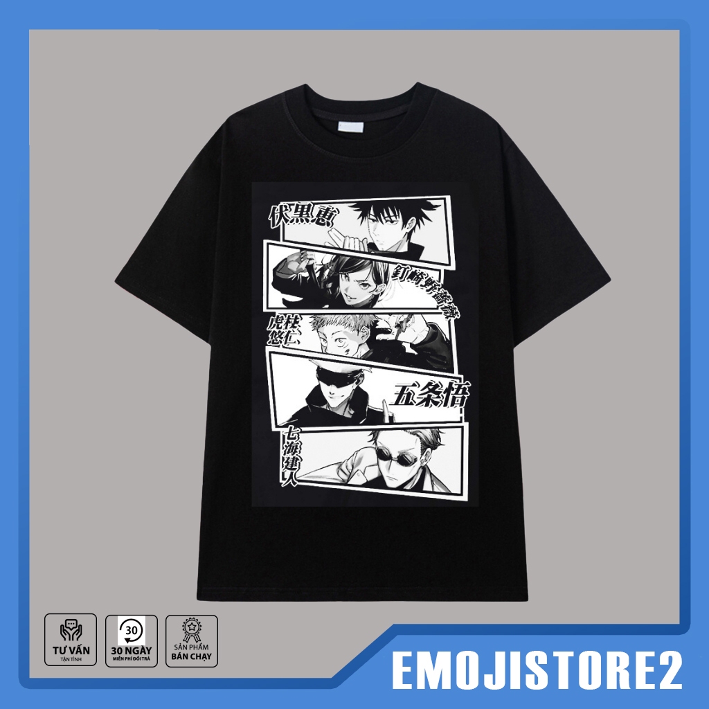 BST mẫu Áo Jujutsu Kaisen - Áo thun Anime in hình Gojo, Inumaki, Sukuna Chất liệu vải thoáng mát co dãn 4 chiều, cự