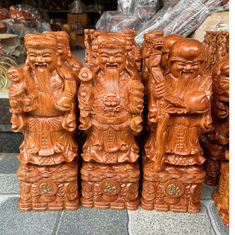 BỘ TAM ĐA PHÚC LỘC THỌ CAO  CAO 30 CM NGUYÊN KHỐI 3FDF