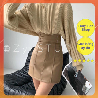 Chân Váy Da 4 Cúc Cạp Siêu Cao Mã 8816 Hàng Quảng Châu Loại Đẹp