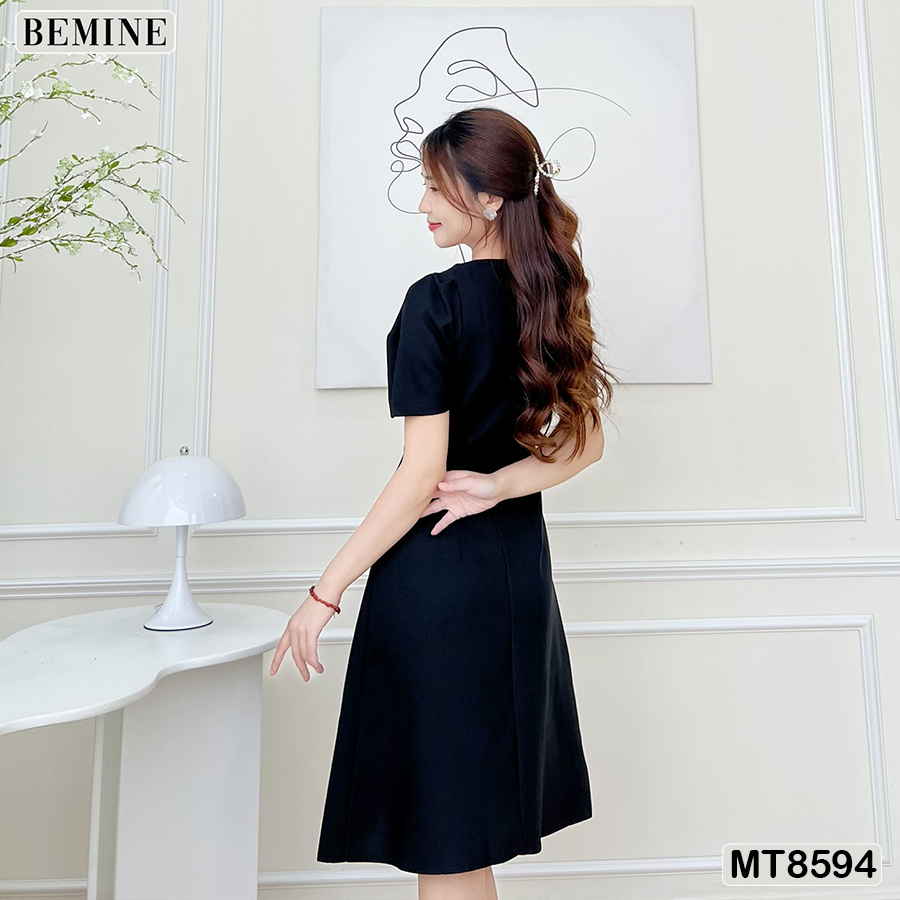 Đầm thiết kế đi tiệc vai đính ren BEMINE MT8594