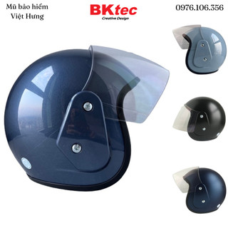 Mũ bảo hiểm 3/4 đầu Bktec Bk19 - Vòng Đầu 56-58cm - Kính Chống Chói Lóa - Hàng Chính Hãng - Bảo hành 12 tháng