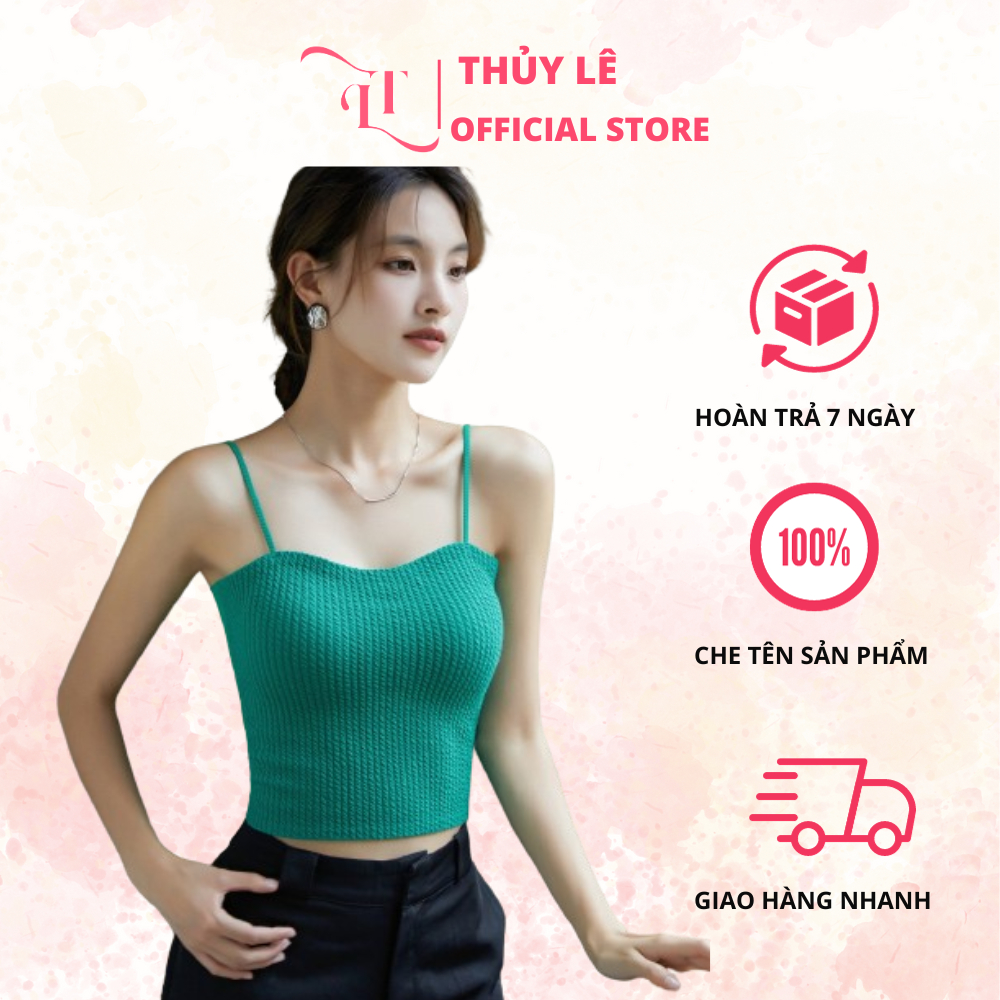 Áo Bra Áo 2 Dây Áo Ngực Viền Sóng Cao Cấp Có Đệm Ngực Phong Cách Quý Cô Thời Thượng