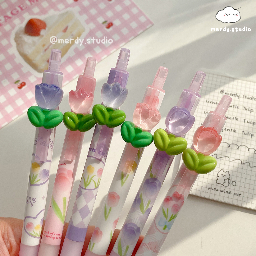 Bút gel UMEI Gentel Tulip siêu xinh xắn ngòi 0.5mm