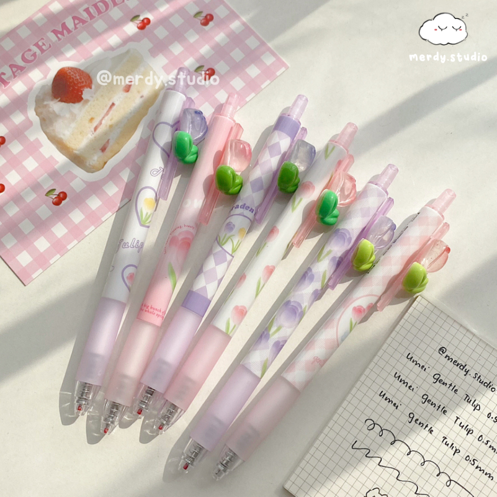 Bút gel UMEI Gentel Tulip siêu xinh xắn ngòi 0.5mm
