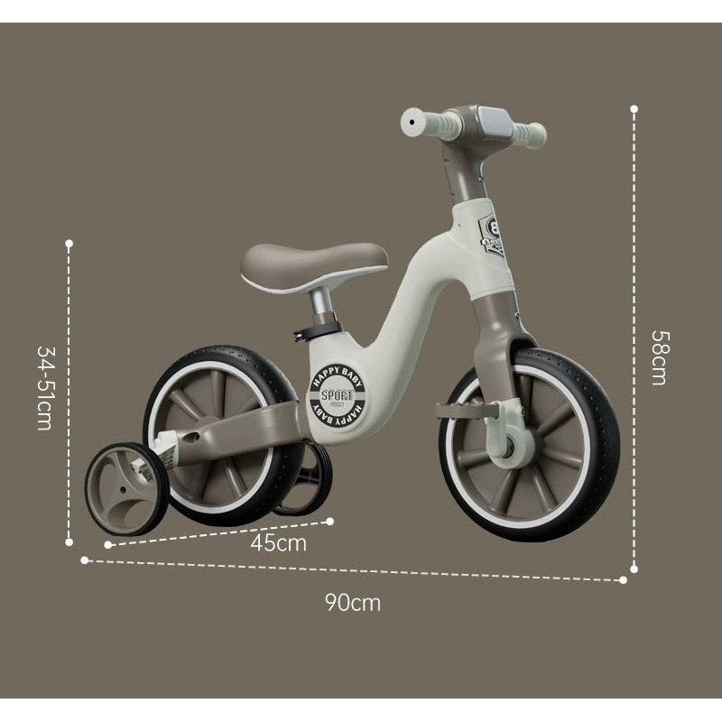 Xe đạp 3 bánh cho bé - Xe chòi chân 3 bánh thăng bằng 3in1