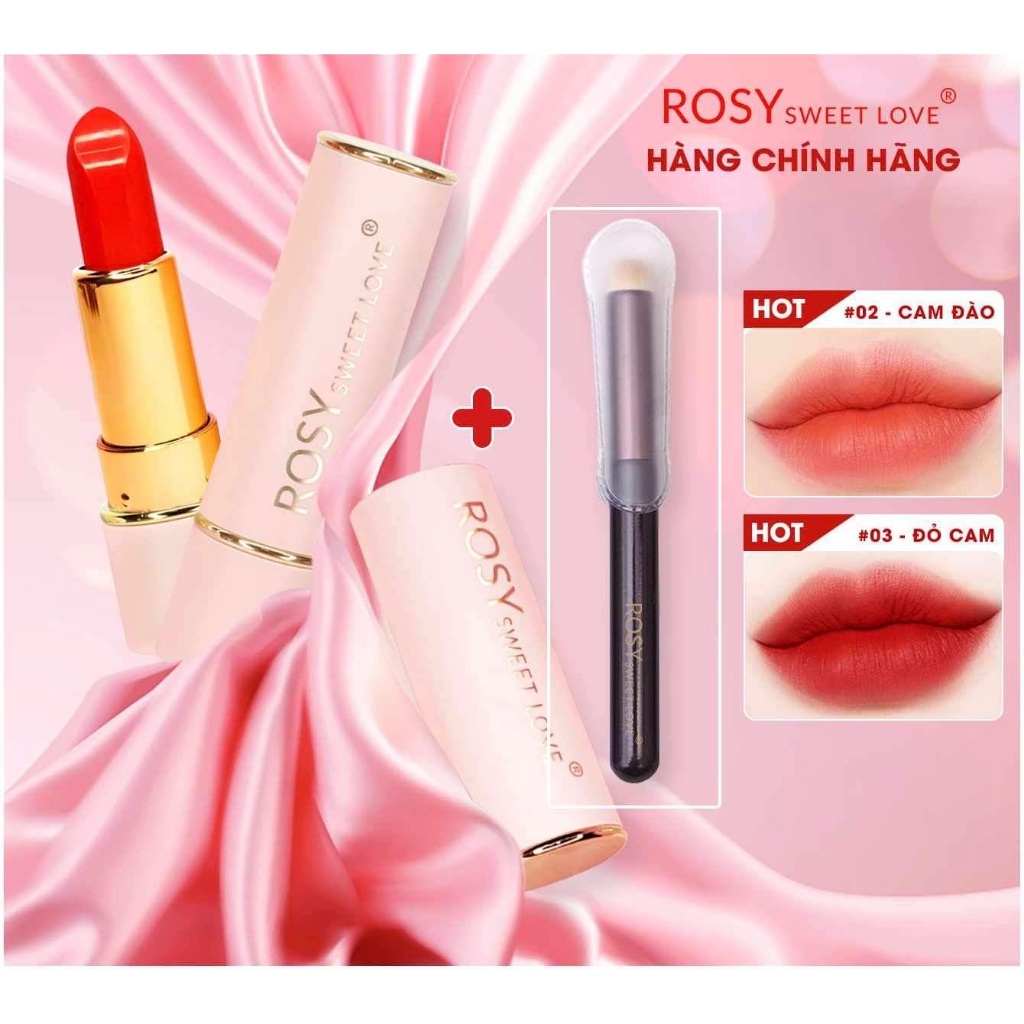 [TẶNG CỌ TÁN SON] Sn sáp lì Rosy Sweet Love không chì, son lì mềm môi  an toàn cho mẹ bầu