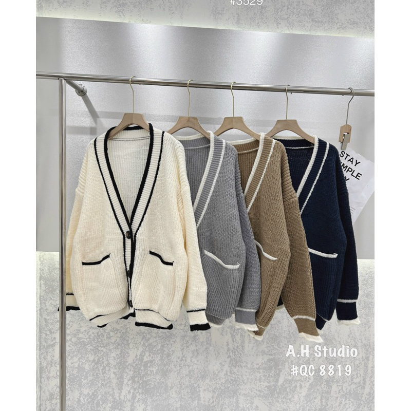 ÁO KHOÁC CADIGAN LEN DÁNG DÀI VIỀN AKCDGLEDDV