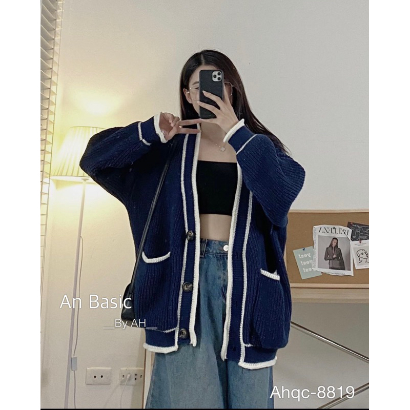 ÁO KHOÁC CADIGAN LEN DÁNG DÀI VIỀN AKCDGLEDDV