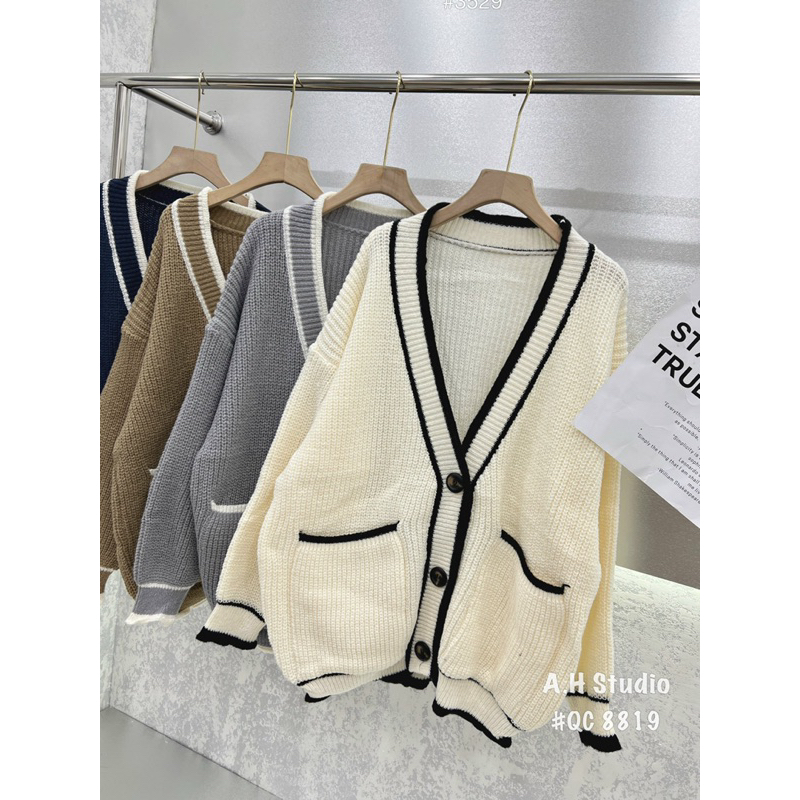 ÁO KHOÁC CADIGAN LEN DÁNG DÀI VIỀN AKCDGLEDDV