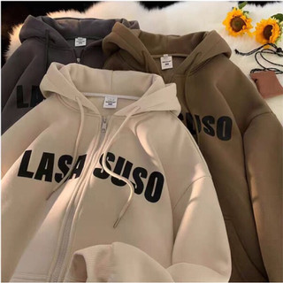 Áo khoác nỉ in LASA SUSO -Áo khoác jacket nam nữ nỉ lót bông