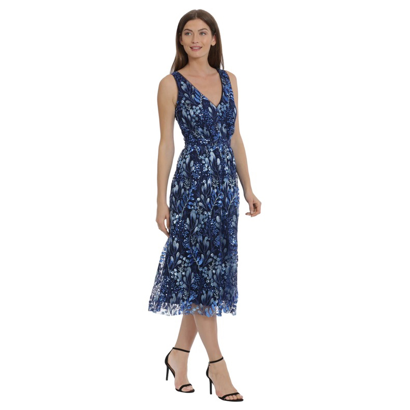 Đầm Maggy london kim sa phối ren thêu