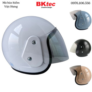 Nón Bảo Hiểm Trùm 3/4 Đầu BKtec BK19 - Vòng Đầu 56-58cm - Hàng Chính Hãng - Bảo Hành 12 Tháng
