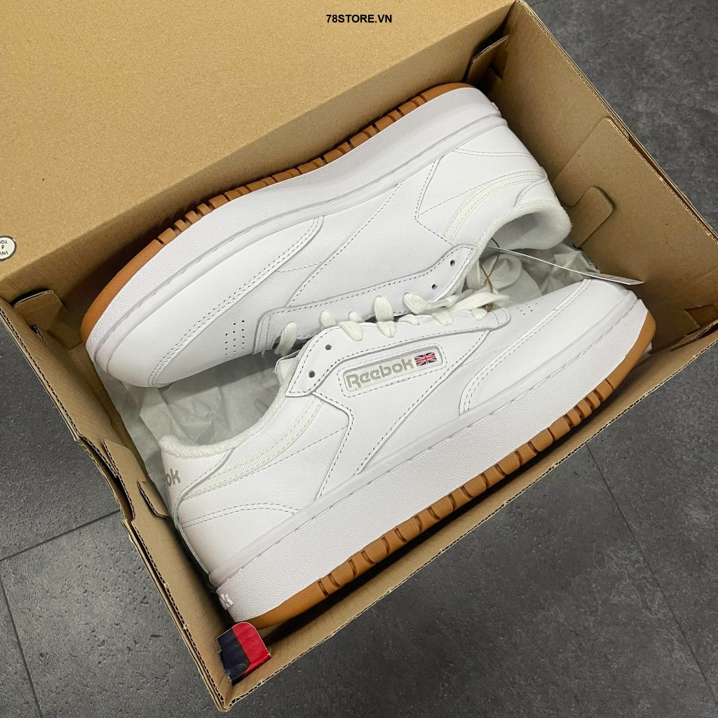 Giày Sneaker Unisex Reebok Club C Double White Gum Chính Hãng