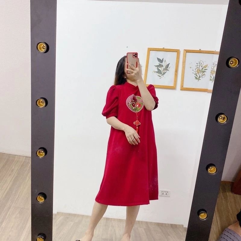 VÁY BẦU CÁCH TÂN CAO CẤP, MẶC ĐÁM CƯỚI CÔ DÂU, MẶC ĐI CHƠI TẾT ĐỀU XINH ĐỦ SIZE (40-95KG)