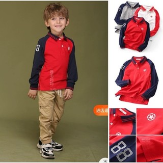 (17-55kg) Áo polo cổ đức size đại cho bé trai