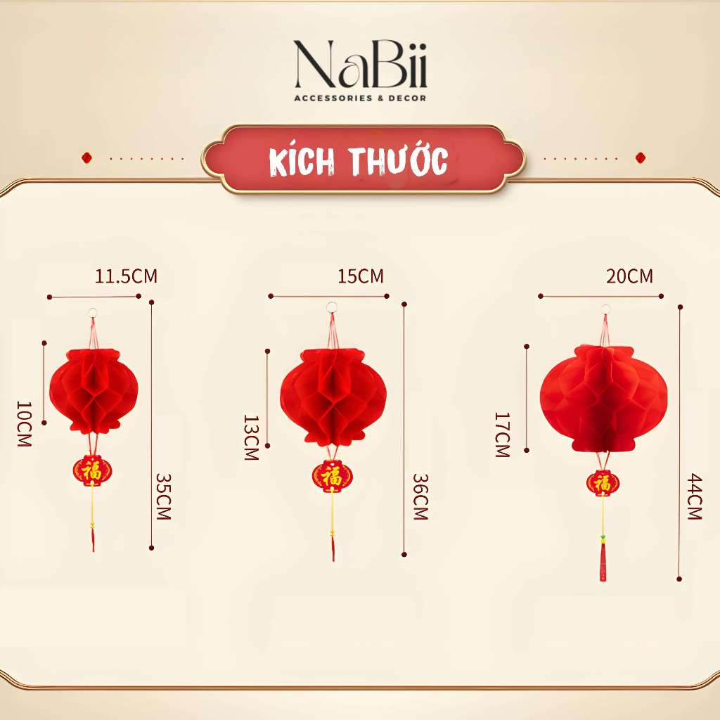 Đèn lồng đỏ chữ Phúc, Nilon, Ngoài Trời Chống Nước treo trang trí Lễ Tết, Siêu Thị