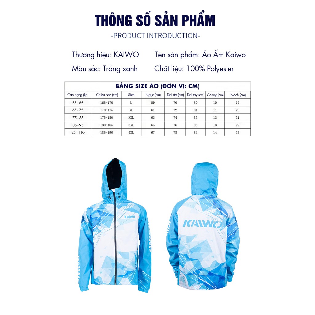 Áo Khoác Mùa Đông Kaiwo Size L - Hàng Chính Hãng