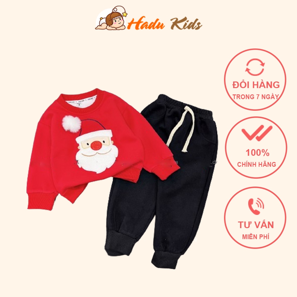 Bộ nỉ cho bé gái, bộ nỉ bé trai size đại 10-22kg Đồ thu đông cho bé, đồ Noel cho trẻ em Hadukids