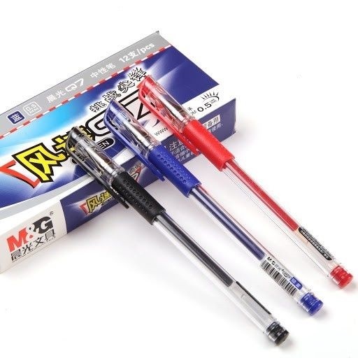Hộp 12 cây bút bi mực gel nước Q7 M&G AGP30173 / Bút gel MG 30173 sử dụng ngòi 6102 nét 0.5mm
