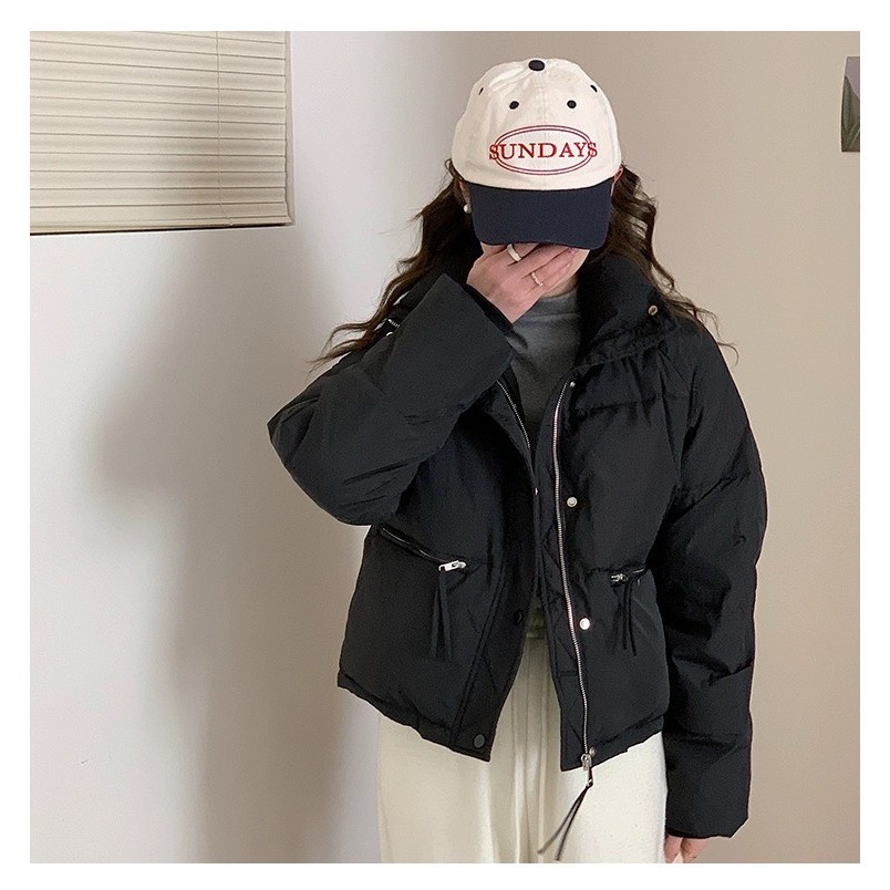 Áo Khoác Phao béo Nữ dáng ngắn trần bông không mũ thời thượng khóa kéo dày dặn phao siêu dày ấm AP03 - Thương hiệu STY