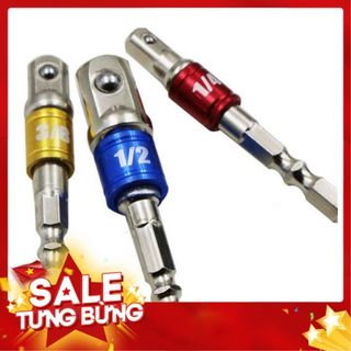 Đầu chuyển bắn vít sang bulong 1/2 ,3/8, 1/4 loại 3 màu hàng chuẩn chất lượng