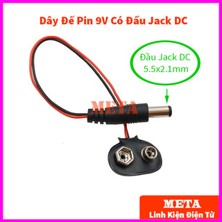 Dây đế pin 9v có jack dc 5.5x2.1mm