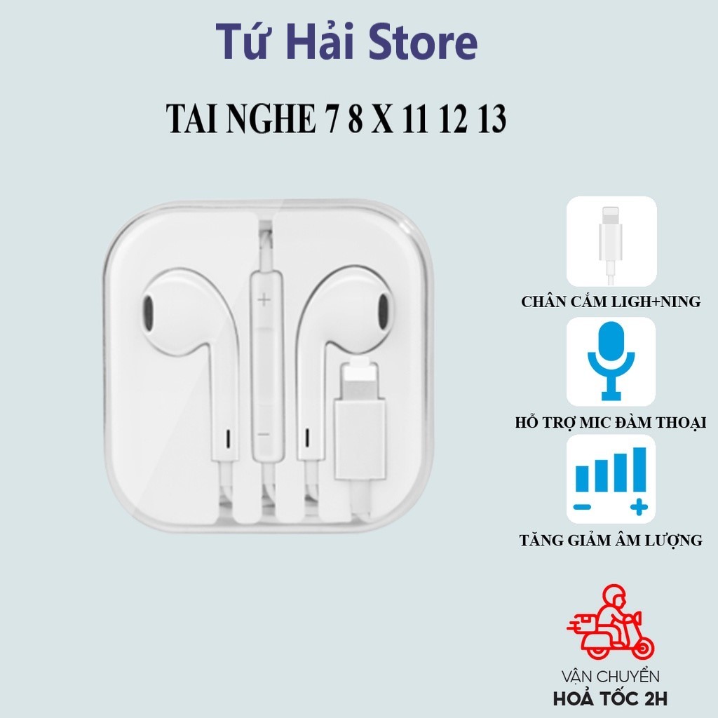 Tai Nghe Chân Dẹt Kết Nối Bluetooth Dành Cho Ai Phôn 7/7plus/8/8plus/x/11/12/13/14PRM - TuHaiStore