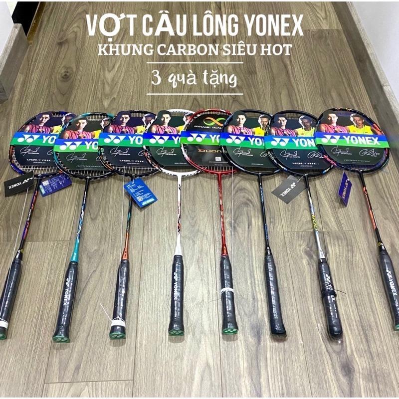 Bộ 1 Vợt Cầu Lông Yonex Khung Carbon Căng Sẵn 8kg  Kèm Bao Đựng Vợt , bảo hành 12 tháng