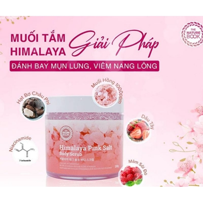 muMuối tắm dưỡng trắng toàn thân từ muối hồng Himalaya
THE NATURE BOOK HIMALAYA PINK SALT BODY SCRUB

