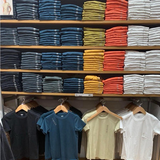 UNIQL0 - Áo thun nữ cổ tròn dòng U thun cotton ( tag Nhật )