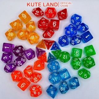 Set 7 viên xúc xắc đa diện từ 4-20 mặt cực đẹp SXS7S1T