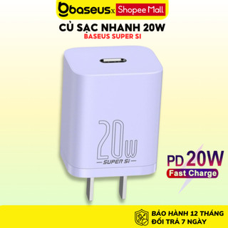 Củ Sạc nhanh 20W Baseus super si Cốc Nhỏ gọn siêu bền dùng cho iPhone 8P 11 X 12 13 14 Pro max