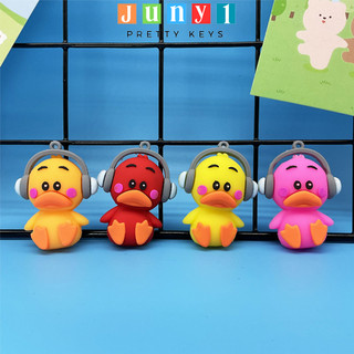 Móc khóa vịt cute vui nhộn đeo tai nghe nhiều màu sắc