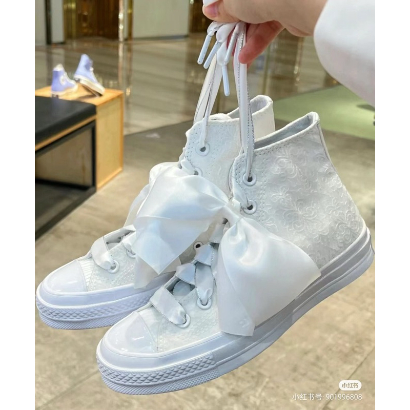 ⚡️BEST QUALITY⚡️ Giày thể thao Converse 1970s Wedding Brocade High top white