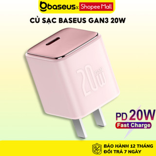 Củ sạc nhanh 20W Baseus GaN3 Fast Công nghệ mới nhỏ gọn siêu bền dùng cho IP 11 12 13 14Promax