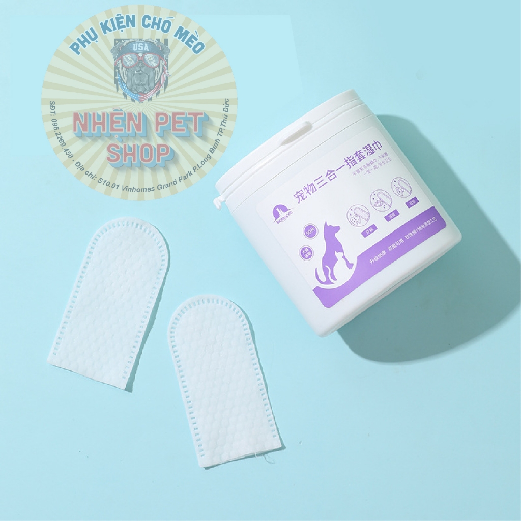Khăn lao tai,mắt,mũi,miệng cho chó mèo_Khăn lao răng cho chó mèo