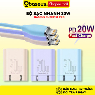 Bộ sạc nhanh 20W Baseus super si pro kèm cáp type c chống quá tải nhiệt cho iPHONE 11 12 13 14 promax